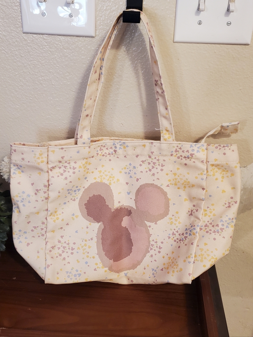 Pink Watercolor Mickey Mouse Tote Bag